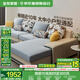 全友家居現代簡(jiǎn)約風(fēng)L型布藝沙發(fā)家用客廳科技布轉角沙發(fā)家具政府補貼 水藍|布皮沙發(fā)|面料可拆洗|左妃位 多人位 3.67m