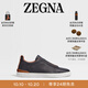 Zegna【雙11甄選】杰尼亞男鞋黑色鹿皮配皮革TripleStitch?奢華休閑鞋 黑色 41 (7)
