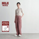 無(wú)印良品（MUJI）女式 燈芯絨直筒褲褲子女款長(cháng)褲休閑褲秋季女裝BEB90C4A 煙熏粉色 S (155/62A)