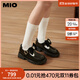 MIO【梁嬌同款】瑪麗珍鞋蝴蝶結(jié)閃鉆2025春季圓頭厚底粗跟黑色單鞋女 黑色 37
