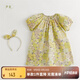 MARC&JANIE【馬克珍妮 蘆芙】女童花苞袖純棉印花連衣裙兒童裙子夏裝240926