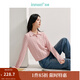 茵曼（INMAN）毛衣女POLO領(lǐng)秋冬套頭針織衫通勤長(cháng)袖毛衣上衣 藕粉色 S