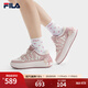 FILA斐樂(lè )女鞋運動(dòng)鞋2025秋季新款時(shí)尚蘿卜鞋厚底板鞋休閑鞋百搭小白鞋 奶白/煙玫瑰粉-GR 37.5