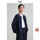 旅途原品【精英衣櫥】ltyp棉感牛仔外套/O型褲冬季女士寬松圓領(lǐng)短外套上衣 外套-丹寧藍（預計10-12天） M