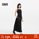 森馬連衣裙女高腰拼接背心裙百搭2025夏新款優(yōu)雅圓領(lǐng)長(cháng)裙通勤chic 黑色90001 M