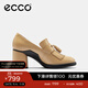 愛(ài)步（ECCO）高跟鞋女 優(yōu)雅流蘇深口牛皮粗跟正裝單鞋女  雕塑奢華222663 HL 裸色22266301211 36