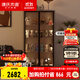 源氏木語(yǔ)實(shí)木客廳酒柜家用輕奢玻璃門(mén)展示柜手辦柜落地靠墻置物架 (1.57米高)酒柜(800*400*1570mm