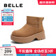 百麗（Belle）戶(hù)外休閑雪地靴女保暖增高厚底短靴B2377DD4 駝色 38 (240mm)