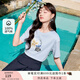 香影（xiangying）藍色純棉t恤女短袖2025年春夏新款重工亮片印花寬松圓領(lǐng)上衣 藍色 M