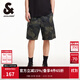 杰克·瓊斯（JACK&JONES）男裝25年短褲男士夏季外穿潮流寬松五分褲沙灘短褲迷彩工裝大褲衩 E11卡其色 M (175)