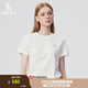 哈吉斯（HAZZYS）女裝 2025夏季新款女士多色圓領(lǐng)休閑短袖T恤女ASTSE0CBE51 米黃色OW M (160/84A 38)