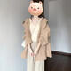 蘇雨薇韓系慵懶風(fēng)中長(zhǎng)款連帽針織開衫女秋冬奶呼呼軟糯毛衣外套寬松上衣 卡其色【關(guān)注店鋪-送運(yùn)費(fèi)險(xiǎn)】 S 推薦（80-95斤）