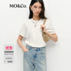 MO&Co.短袖T恤春可拆卸愛(ài)心項鏈解構剪口圓領(lǐng)MBE1TEE023 本白色 XS 155