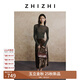 致知ZHIZHI 珠光令 光澤感絲絨簡(jiǎn)約長(cháng)半裙提花天鵝絨25年秋季新款 琥珀棕 L