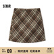 森馬（Semir）半身裙女格紋A字裙復(fù)古文藝冬俏皮短裙小個子學(xué)院風(fēng)101724120008