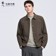 與狼共舞【防風(fēng)】翻領(lǐng)休閑夾克男士2026春季新款刺繡工裝通勤青年外套1002 棕色306 L (175)