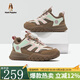 暇步士（Hush Puppies）童鞋秋季新款兒童戶(hù)外運動(dòng)鞋男童跑步鞋女童透氣軟底旋鈕扣休閑鞋 HP5805008棕色款 34