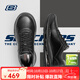 斯凱奇（Skechers）男士運動(dòng)健步鞋時(shí)尚軟底足弓支撐運動(dòng)鞋舒適科技系帶紳士商務(wù)皮鞋 BLK黑色 41