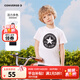 匡威（Converse）兒童裝男童短袖t恤夏季新款純棉打底衫休閑小女孩半袖大童T恤衫 純白色-中性 150 /72 【建議身高140-152cm】