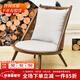 紫葉陽(yáng)臺休閑桌椅小戶(hù)型藤椅三件套臥室客廳茶桌小茶幾現代簡(jiǎn)約沙發(fā)椅 1沙發(fā)椅[內嵌坐墊配抱枕]胡桃色