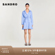SANDRO博主同款|2024春秋款女裝法式假兩件條紋連衣裙SFPRO03598 D251/藍色 S