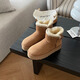 UGG EVERSHEEPSKINS雪地靴女厚底皮扣毛線(xiàn)2025冬季新款抗寒40℃皮毛一體加絨加厚棉鞋 栗色【羊皮毛一體】 39
