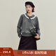 茵曼2025秋冬女裝新款絨感花邊系帶開(kāi)衫毛衣簡(jiǎn)約通勤長(zhǎng)袖針織外套 貴族灰 S