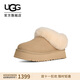 UGG秋季女士一腳蹬樂(lè )福鞋懶人毛毛鞋明星同款1171393MDSD|芥菜籽色38