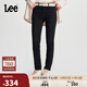 Lee433修身高腰窄腳磨毛黑色牛仔褲潮LWB100433100