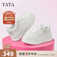他她（TATA）孫樂(lè )言同款女鞋小白鯨鞋子厚底透氣板鞋小白鞋增高休閑鞋 白色 37