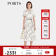 PORTS寶姿女裝2024春夏新款優(yōu)雅時(shí)尚圓領(lǐng)印花真絲收腰連衣裙 奶白色印花 XS （2）