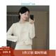 茵曼（INMAN）2025秋冬女裝新款國色新中式設計感盤(pán)扣毛衣女圓領(lǐng)長(cháng)袖短款上衣 米白色 L