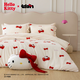 野獸派家居（tbh）四件套Hello Kitty雙感暖絨床上用品加厚保暖套件冬 Hello Kitty雙感暖絨床品 蝴蝶結 1.8m床 床笠款 （被套220*240cm）