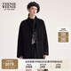 Teenie Weenie小熊女裝毛呢外套2025冬季新款氣質(zhì)優(yōu)雅寬松立領(lǐng)大衣綿羊毛雙面 黑色 S