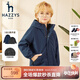 哈吉斯（HAZZYS）品牌童裝男女童可拆卸棉服高拉鏈防風(fēng)一衣兩穿可拆卸棉服 深灰藍 130