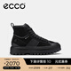 愛(ài)步（ECCO）休閑鞋女 時(shí)尚百搭防水高幫牛皮鞋 街頭860403 黑色86040351052 38