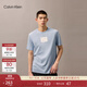 Calvin KleinJeans25夏季男士簡(jiǎn)約ck鏤空字母膠印純棉針織短袖T恤4RB842G 24Q-粉末藍 L