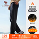 駱駝（CAMEL）加絨運動(dòng)褲男寬松休閑直筒針織長(cháng)褲 J13CAVL6034 幻影黑 XL