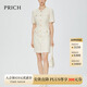 PRICH小香風(fēng)粗花呢圓領(lǐng)半袖連衣裙2024夏新款通勤女裙秋季穿搭女套裝裙 64乳白色711N S 160