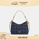 蔻馳（COACH）新款奧萊女士女包經(jīng)典標志丹寧布老花LAUREL中號流浪包 IM/丹寧藍色/天然色