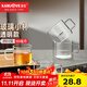 金灶（KAMJOVE）玻璃水杯耐熱小品茗杯加厚功夫茶杯茶具家居泡茶小杯帶把花茶杯 透明款 80ml 4只
