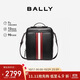 BALLY巴利【秋季煥新】男包牛皮革經(jīng)典條紋單肩包斜挎包6308448 黑色 