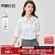 尚都比拉氣質(zhì)通勤風(fēng)襯衫女夏季翻領(lǐng)顯瘦襯衣百搭設計感上裝 米白色  M 