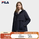 FILA 斐樂(lè )官方女士棉服2025冬季新款時(shí)尚休閑舒適連帽中長(cháng)款外套