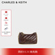 CHARLES&KEITH25冬新品多背法鏈條腋下包斜挎包女CK2-80151347-3 Distressed Coffee咖啡色 M