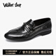 Walker Shop皮鞋男【優(yōu)選頭層牛皮】2025新款潮流瘦版真皮休閑皮鞋百搭商務(wù)鞋 黑色 40 （皮鞋碼）
