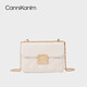 CANNIKANLM官方正品真皮鏈條小方包包女2025新款高級感單肩斜挎包 奶白色