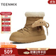 天美意雪地靴厚底可愛(ài)保暖百搭戶(hù)外女時(shí)尚女靴2025冬新款 駝色 37