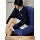 闊色藏青色蕾絲拼接棒球服休閑短外套寬松25新款女長(zhǎng)袖小個(gè)子上衣 藏青色 M