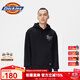dickies加絨連帽長(cháng)袖衛衣男女秋季新款潮流休閑套頭衫寬松運動(dòng)情侶上衣 黑色 （寬松版型） M